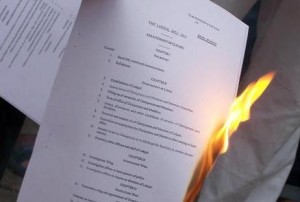 Burning Lokpal Bill